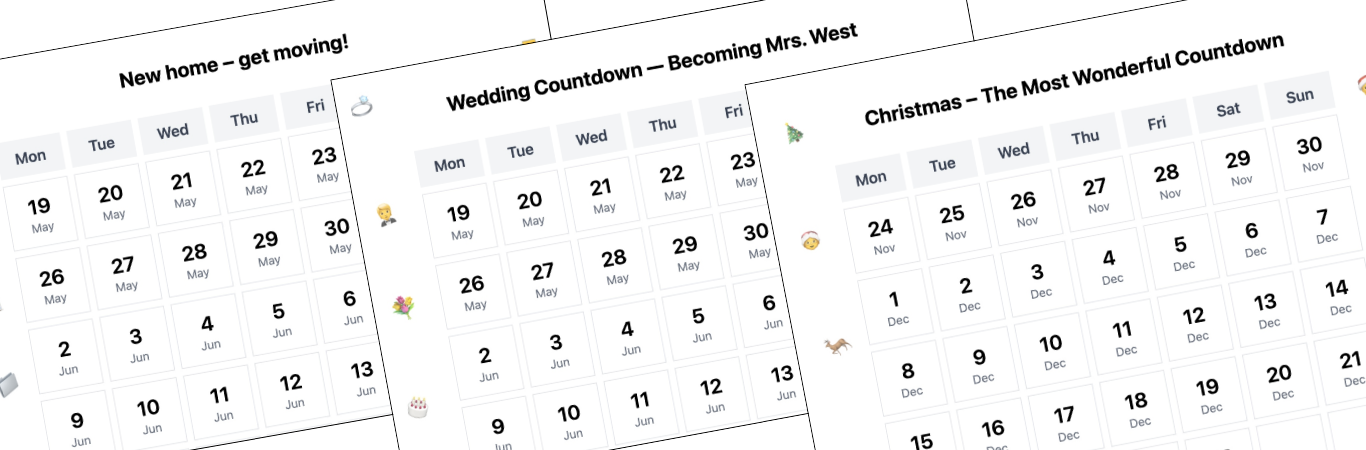 Countdown Calendar Example